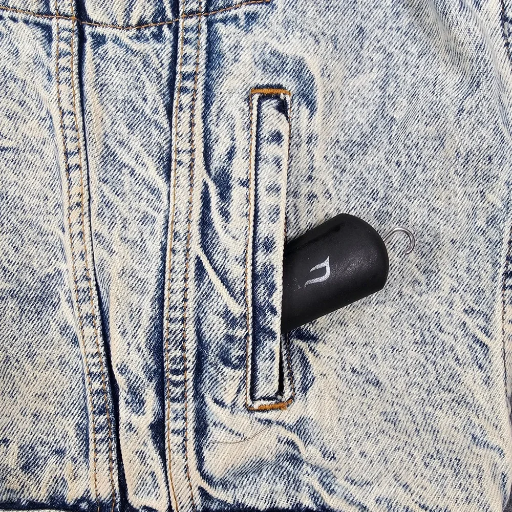 VTG Electricity Acid Wash Denim Trucker Jacket Mens M Blue 80s 90s Eberle Button